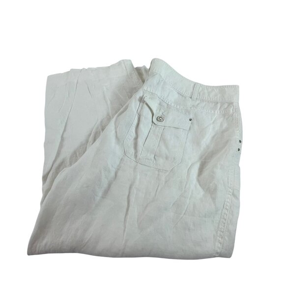 International Concepts Linen Culottes Pants Wide Leg Womens 24W Plus White - Picture 1 of 10